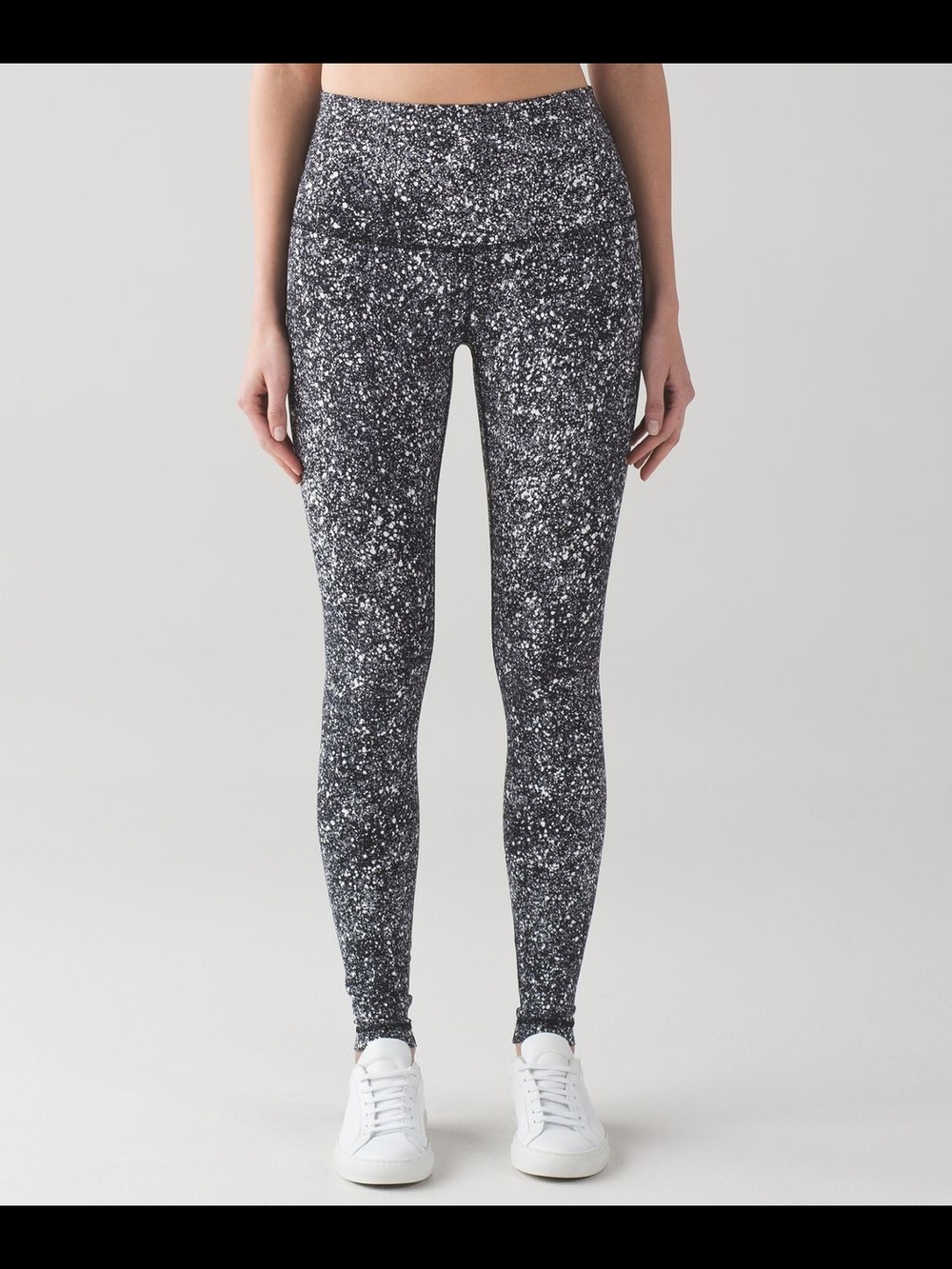 Lululemon Wunder Under Pant Hi-Rise Splatter White Black Size 4